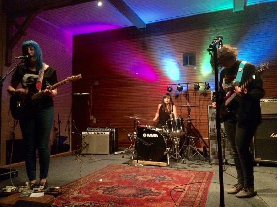 Cayetana played Sons of Hermann Hall on Saturday Feb. 21. Cayetana is (from left to right) Augusta Koch, Kelly Olson and Allegra Anka.