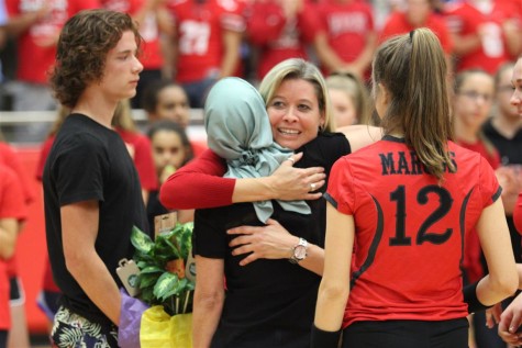  Amanda and her son were appreciative to receive such a donation from the volleyball team and the community 