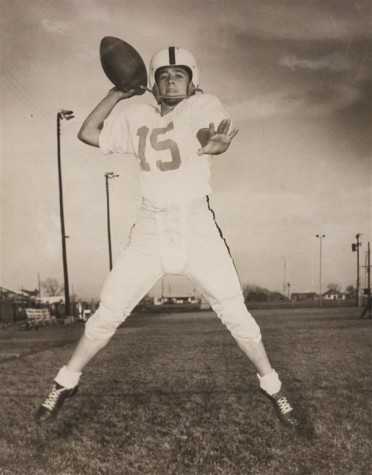 Larry Sigler played quarterback for Lewisville High School. This photo was taken his freshman year. 