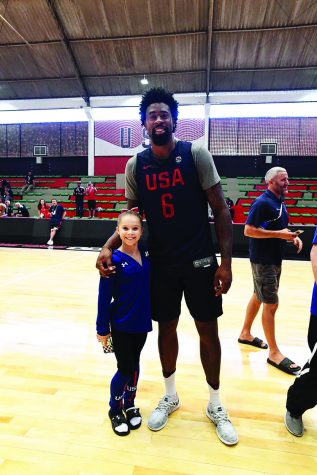Gymnast Ragan Smith met LA Clipper's player DeAndre Jordan at the 2016 Olympics. Their height difference made this photo go viral this summer.