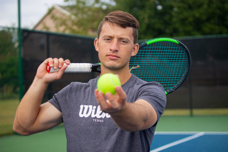 Senior Ryan Mouakket was inspired to give tennis a shot in sixth grade while watching it on TV with his dad. He now aspires to earn a state title.