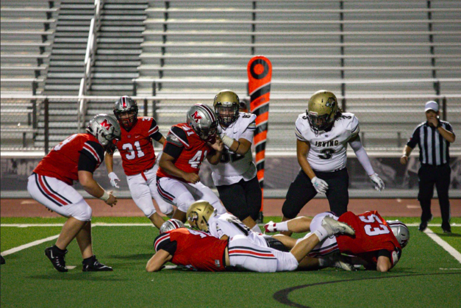 Football+won+the+homecoming+game+60-0+%28pictured%29.+The+Marauders+also+came+out+on+top+last+week+15-7+against+Coppell.+