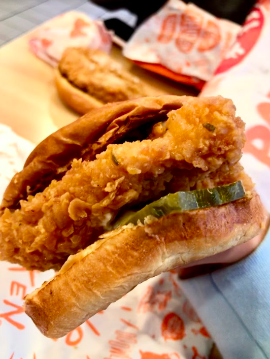 Popeyes breading was a lot more flavorful than Chick-fil-As, but its southern fried chicken was under seasoned. 