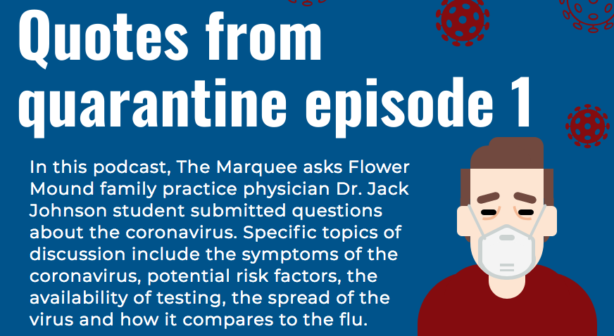 In this podcast, The Marquee asks Flower Mound family practice physician Dr. Jack Johnson student submitted questions about the coronavirus.