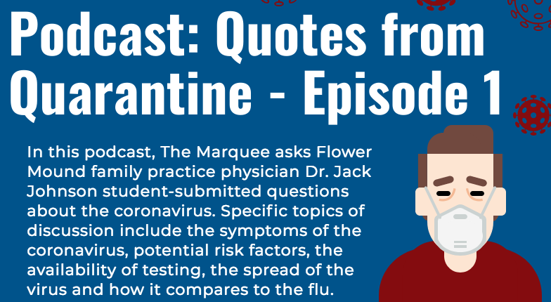 In this podcast, The Marquee asks Flower Mound family practice physician Dr. Jack Johnson student submitted questions about the coronavirus.