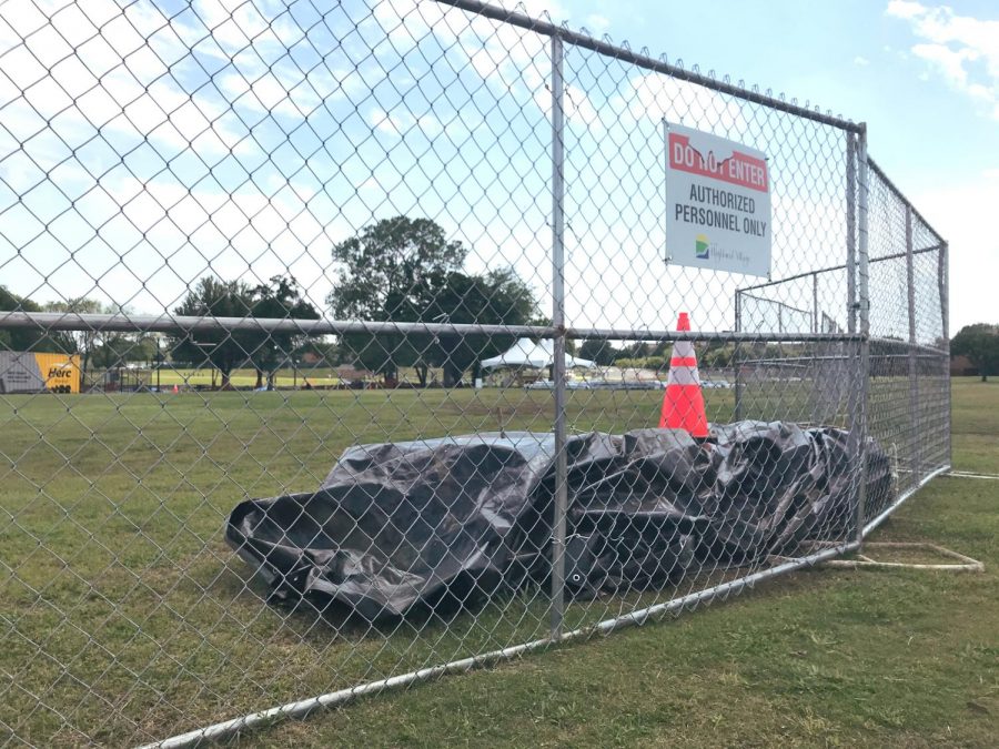 The Kids Kastle construction site is empty as local residents self quarantine due to a stay at home order. The community build days were postponed due to COVID-19.