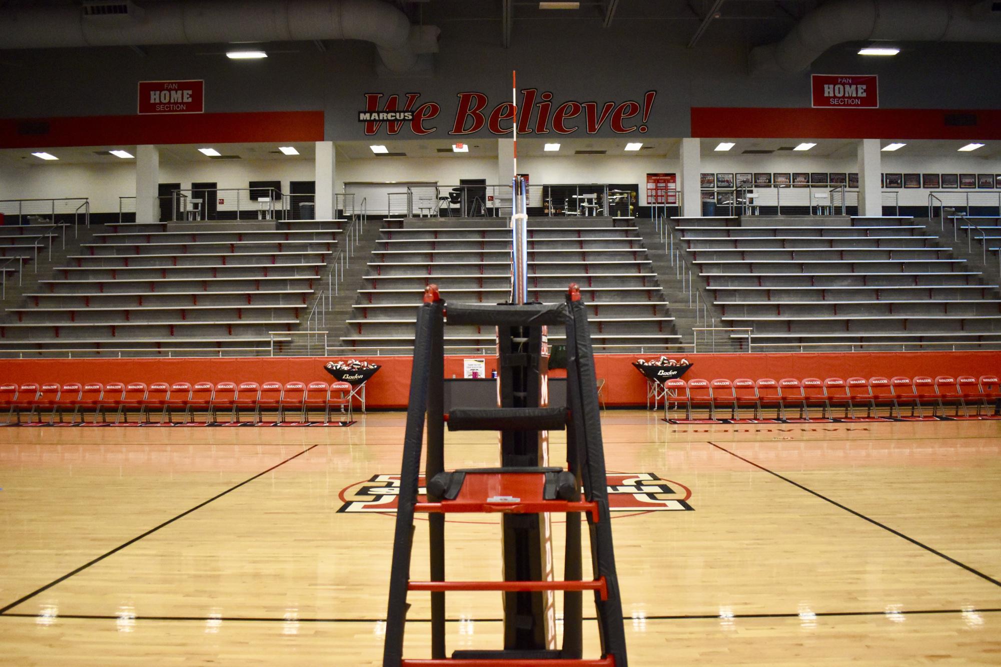 Prepped and Ready:  The MAC rests in quiet calm before the varsity match against Lewisville on Oct. 3, 2025.